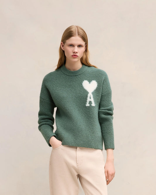 Ami | Pull col rond AMI de coeur ecru